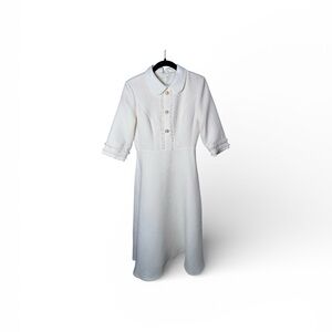 Celeste White Boucle Midi Dress Size Medium